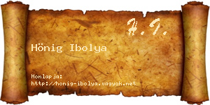 Hönig Ibolya névjegykártya
